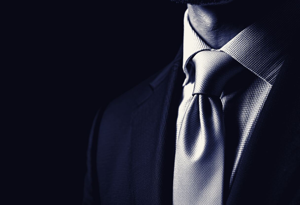 Collar and shirt at extreme crop